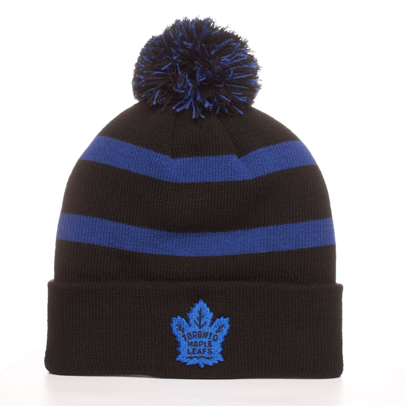 Fan Favorite NHL Toronto Maple Leafs Mass Breakaway Cuff Knit Pom Toque, Black, Adult S1