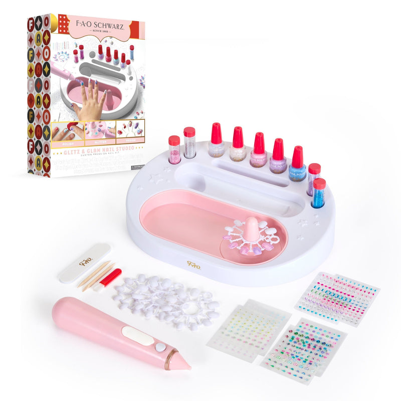 FAO Schwarz Girls Custom Glitter Nail Set, Pink C8