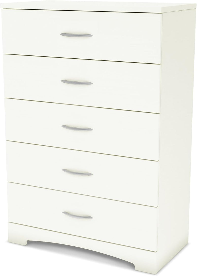 Furniture Step One 5-Drawer Chest, Pure White. J2