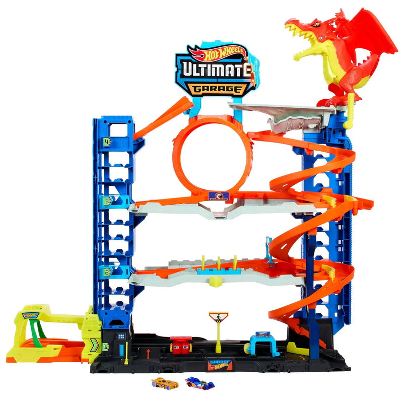 Hot Wheels City Ultimate Garage Playset with 2 Die-Cast Cars, Storage for 50 Cars Child Age 4-8 W7