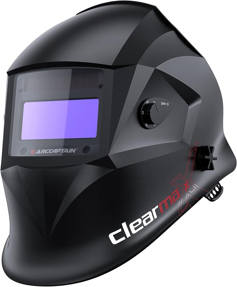 Welding Helmet Auto Darkening, True Color Solar Powered Welding Mask with 4 Arc Sensor, 1/1/1/1 Optical Clarity and Adjustable Shade 4/9-13 Welder Helmet J0
