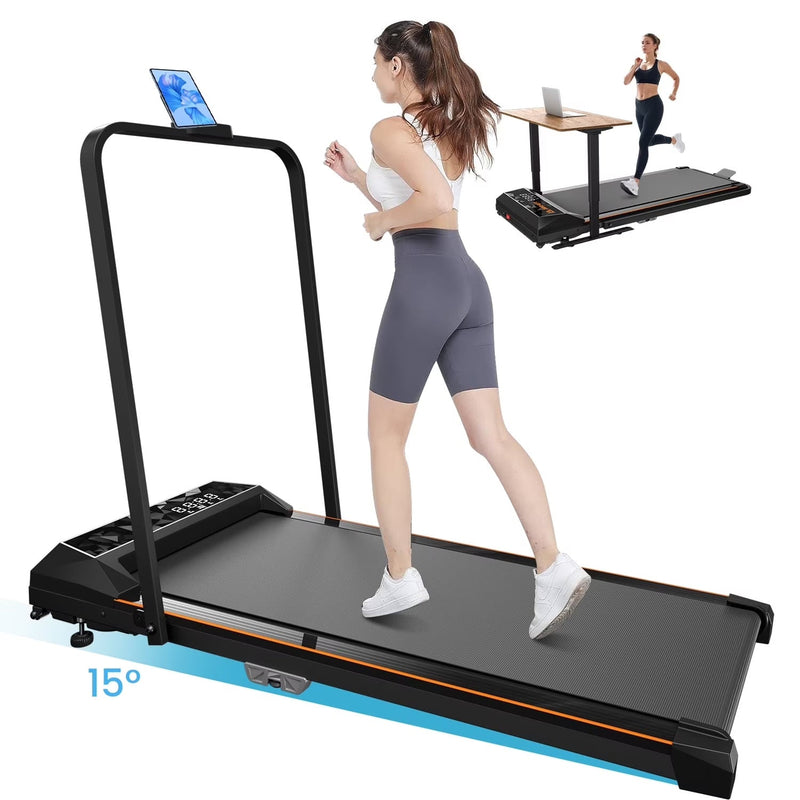 CoolHut Walking Pad, Under Desk Treadmill, 4-in-1 Home/Office Treadmill, Compact and Portable Foldable Treadmill, No Installation, Low Noise, LED... V2