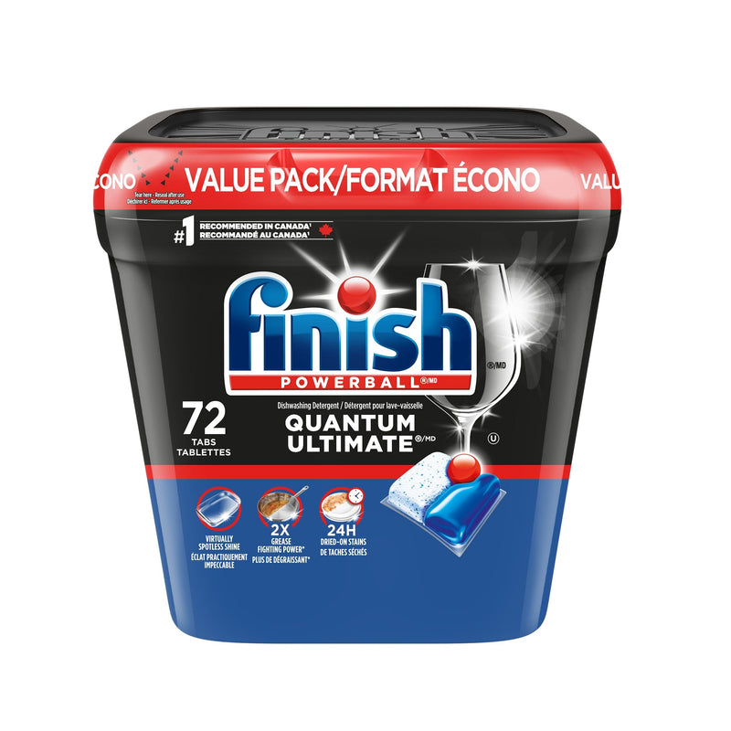 Finish Quantum Ultimate Dishwasher Detergent Tabs, Fresh Scent, 72-pk K3