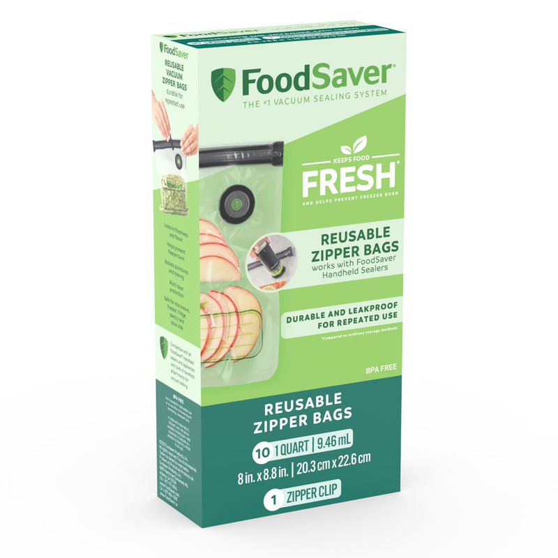 FoodSaver Reusable Zipper Vacuum Sealer Bags, 946mL, 10-pk L6
