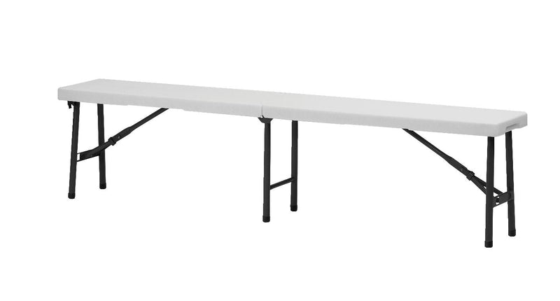 For Living 6-ft Portable Indoor/Outdoor Plastic & Metal Centre Folding Bench, White A3