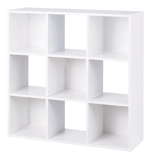 For Living 9-Cube Storage Organizer, Bookcase/Bookshelf, White H8