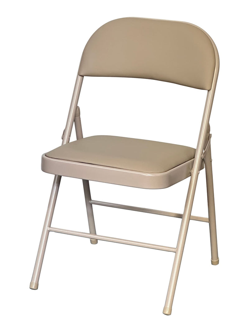 For Living Beige Indoor Padded Vinyl Folding Chair F8