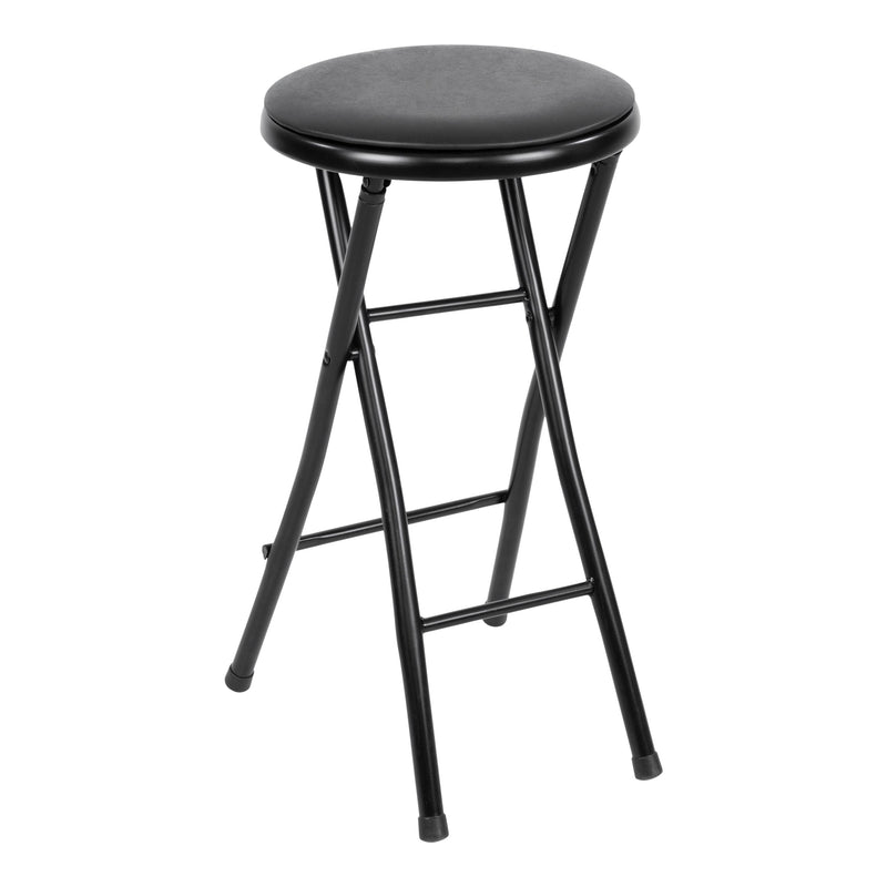 For Living Black Foldable Stool with Vinyl Padding T4