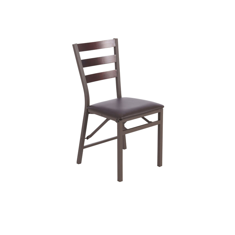 For Living Black Microfibre Folding Ladder Chair, Brown X0