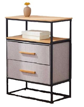For Living Fabric 2-Drawer 1-Shelf Storage Organizer, Wood Q7