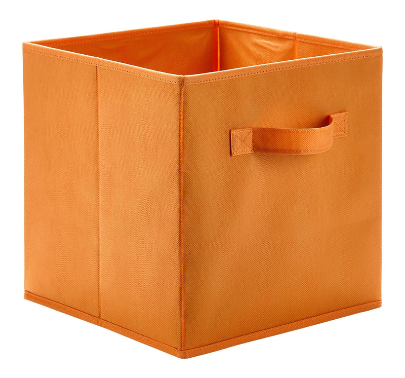 For Living Orange Fabric Foldable Storage Cube Drawers, 10.5x11-in E6