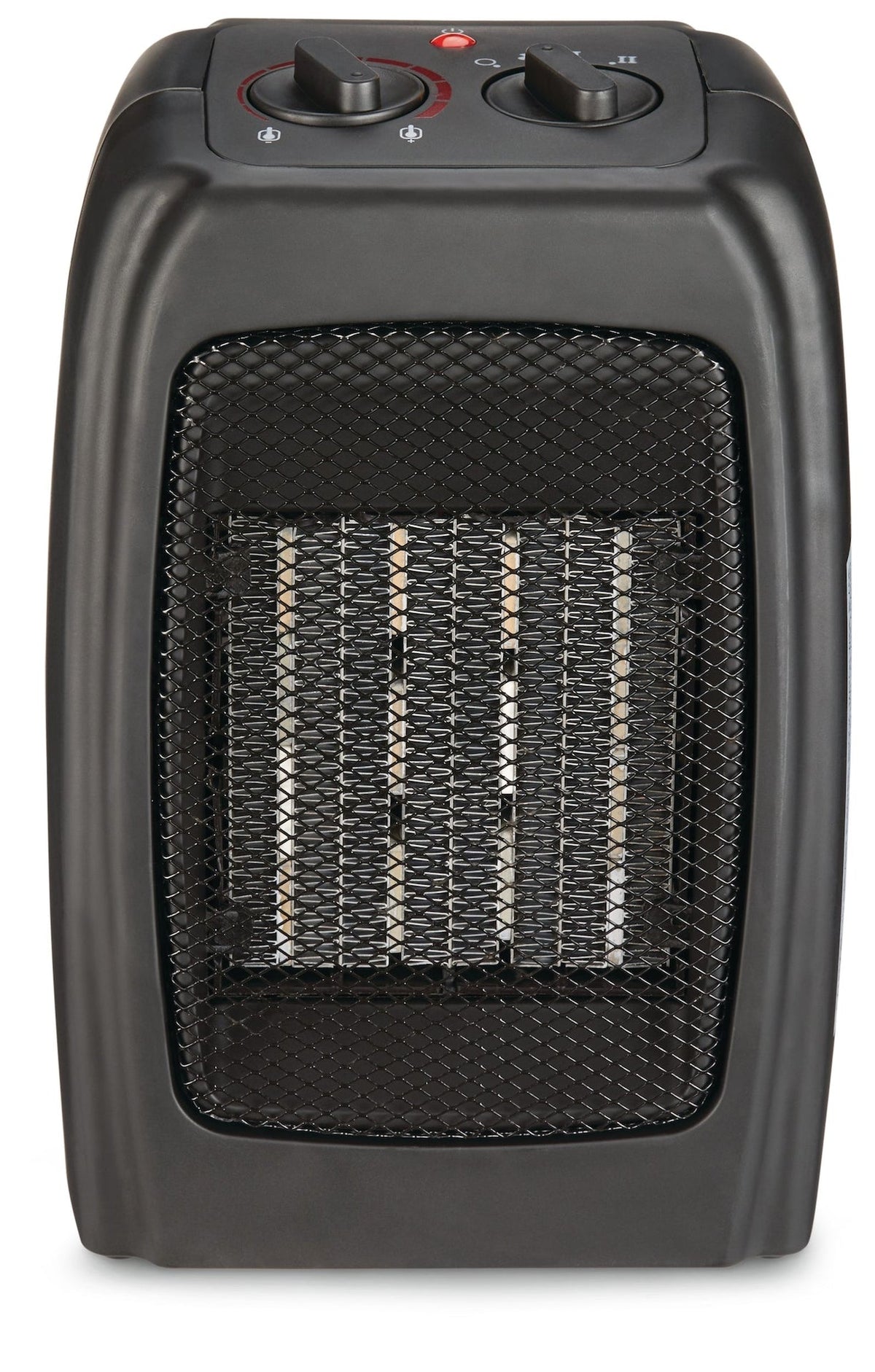 For Living Portable Ceramic Space Heater withThermostat, 1500W, Black