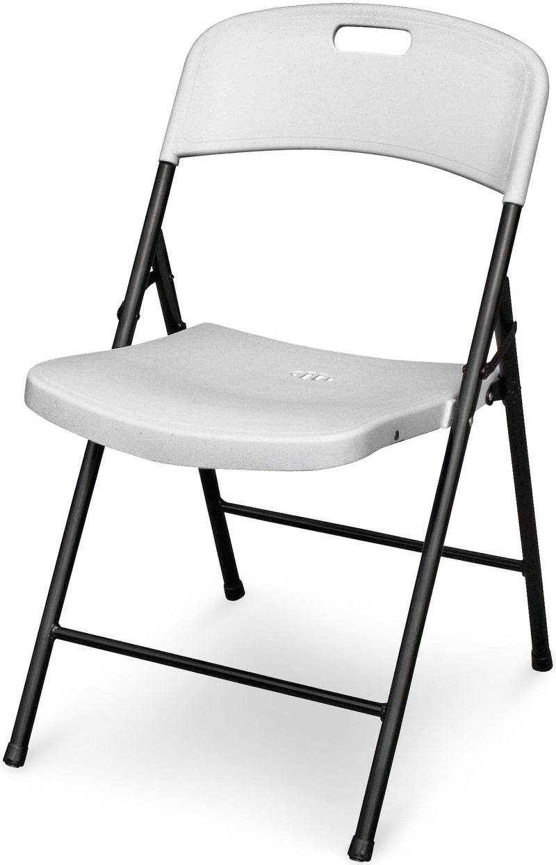 For Living Portable Indoor/Outdoor Contoured Plastic & Metal Folding Chair, White P0