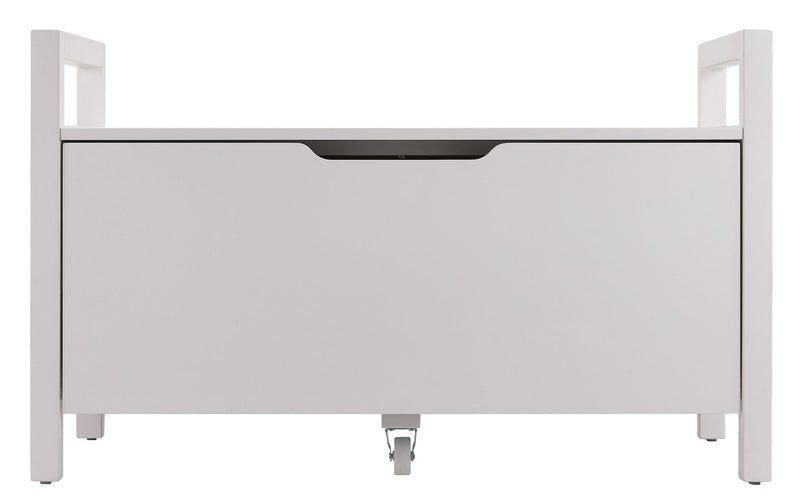 FOR LIVING Pull-Out Storage Bench with Cut-out Handles, 36 x 17 x 22-in, White N1