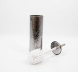 For Living Stainless Steel Compact Long Reach Toilet Brush, Hammered Finish