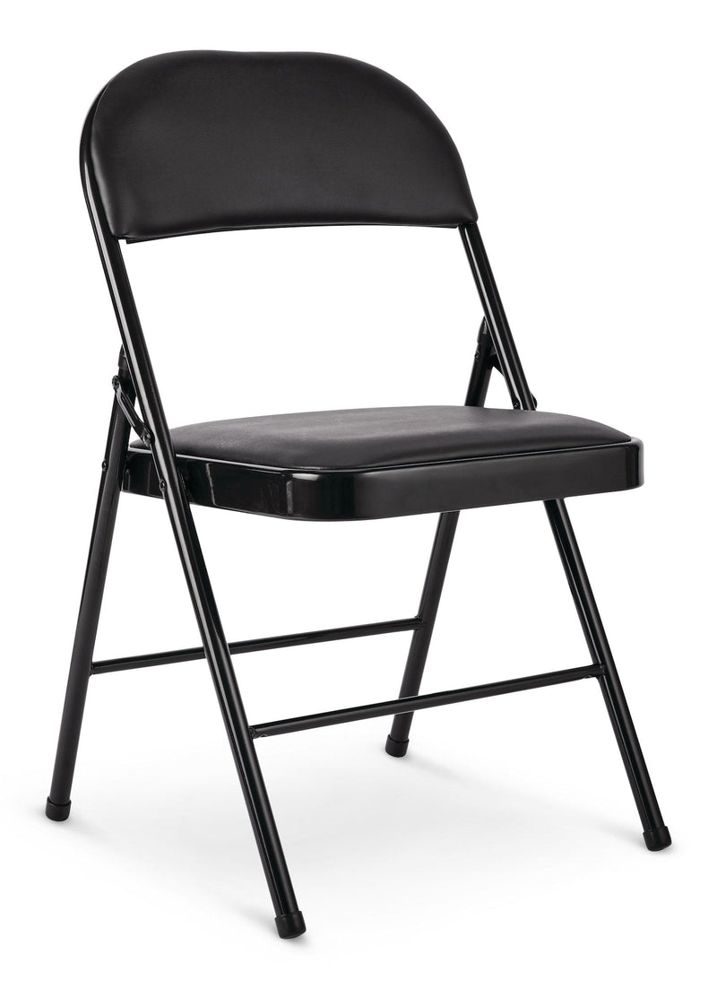 For Living Vinyl Padded Seat Folding Chair, Black S4