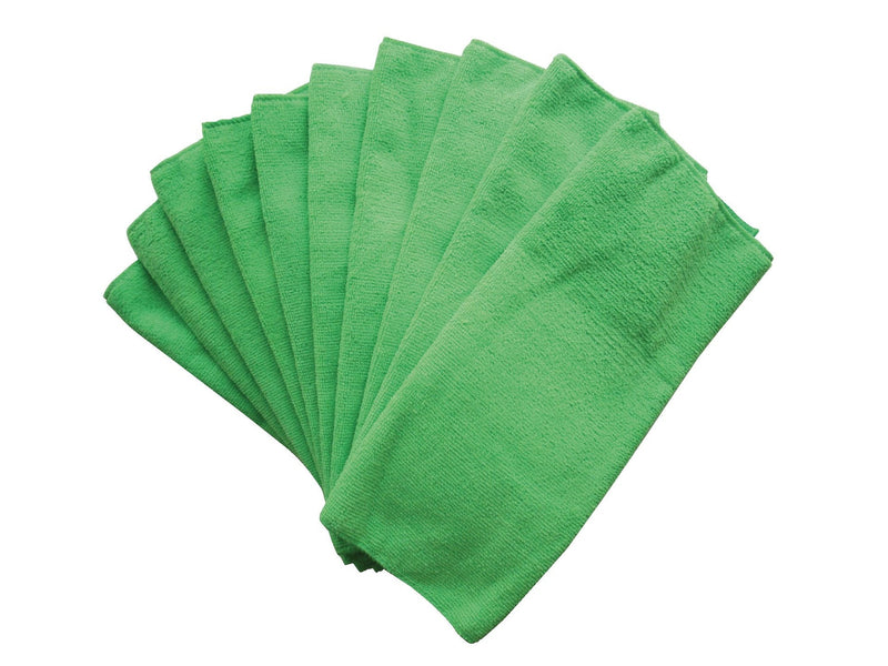 FRANK All-Purpose Machine Washable Microfibre Cloths, Green, 10-pk L5