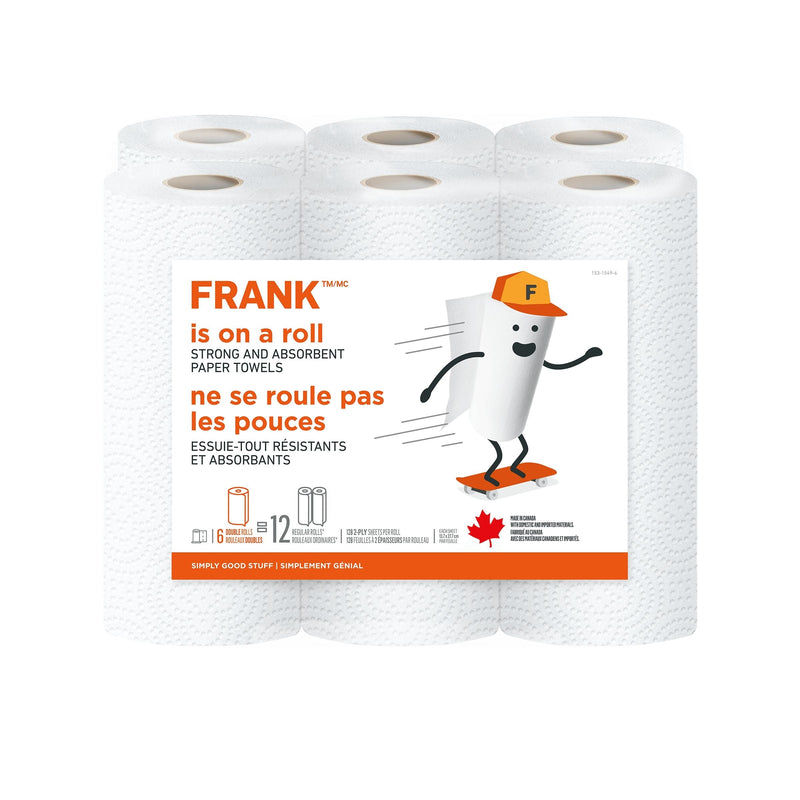 FRANK Paper Towel, 2-ply, 6-pk, Adjustable Tear Size E1