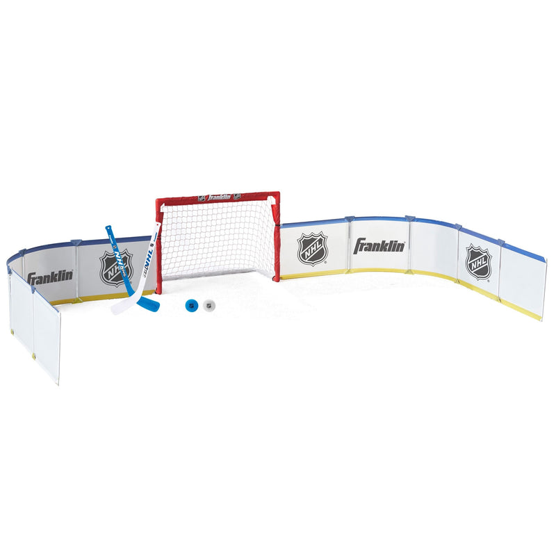 Franklin NHL Mini Hockey Half Rink Set with Net, Sticks, Balls & Boards H9