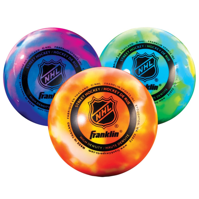 Franklin NHL Warm Weather Street Hockey Balls, Assorted Colours, 3-pk G6