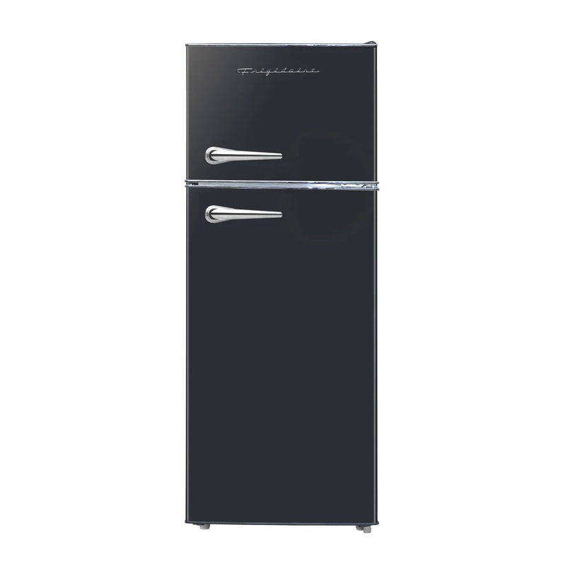 Frigidaire 7.5 cu ft Black Retro Top Mount Refrigerator with Classic Chrome Handle X8