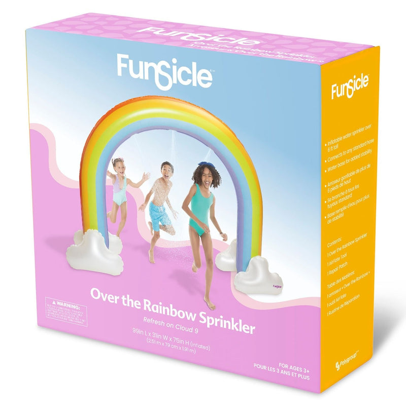 Funsicle Over the Rainbow Giant Inflatable Outdoor Sprinkler with Built-In Water Sprayers M7