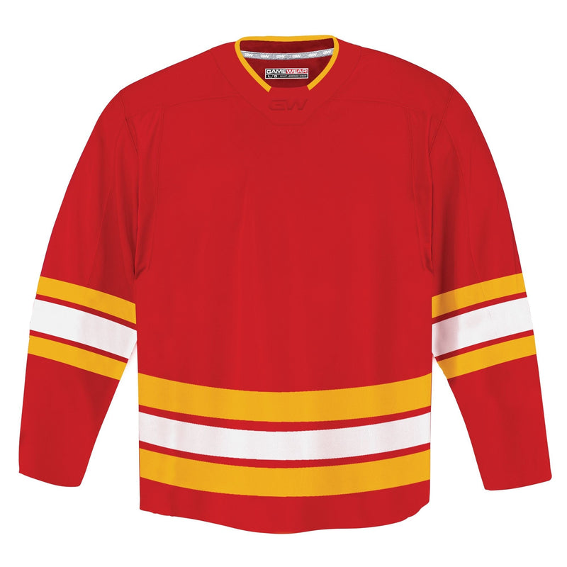 Gamewear 8500 Pro Team Hockey Jersey, Junior, Calgary Flames Home Colours, Various Sizes N6