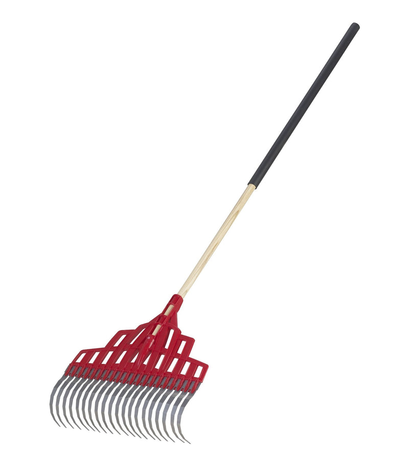 Garant Multi-Purpose Poly Steel 20-Tine Leaf Rake, Wooden Shaft, 65.5-in O3