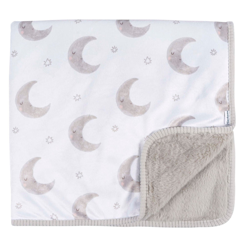 Gerber Childrenwear 2-Ply Celestial Moons Ultra-Soft Plush Blanket for Babies V1