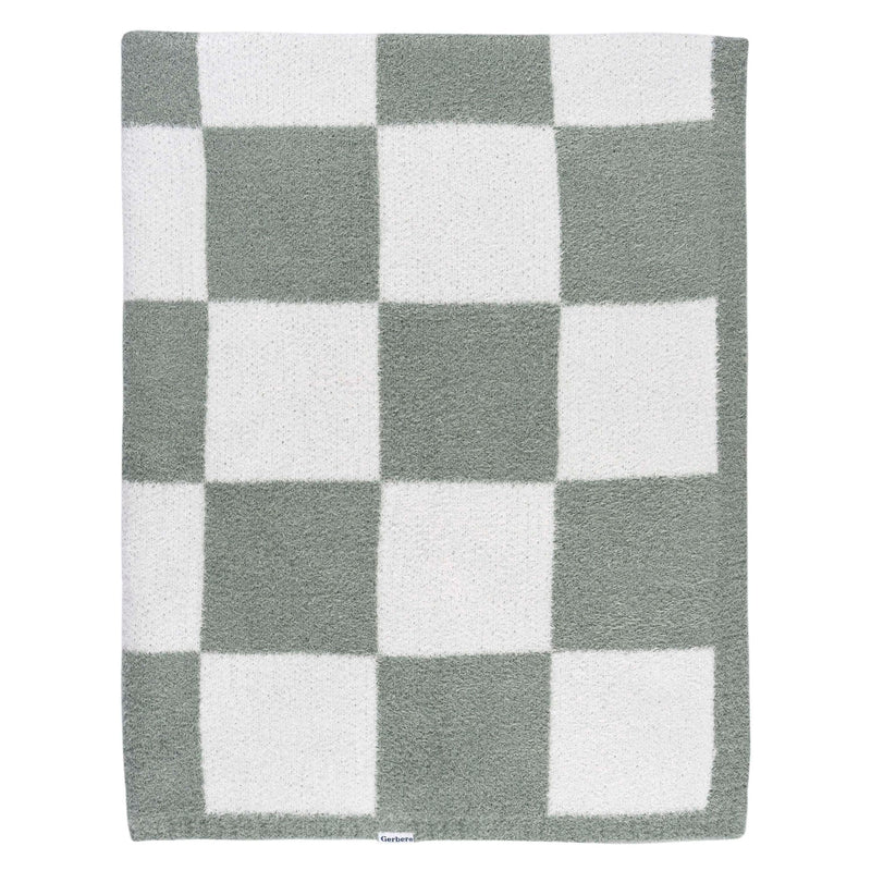 Gerber Childrenwear Green Checkered Silky Mink Baby Blanket R9