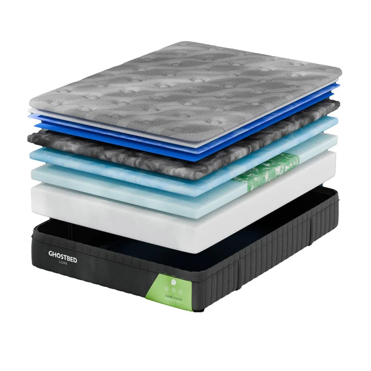 GhostBed Luxe II 35.6 cm (14 in.) Gel Memory Foam Mattress with Adjustable Base F6