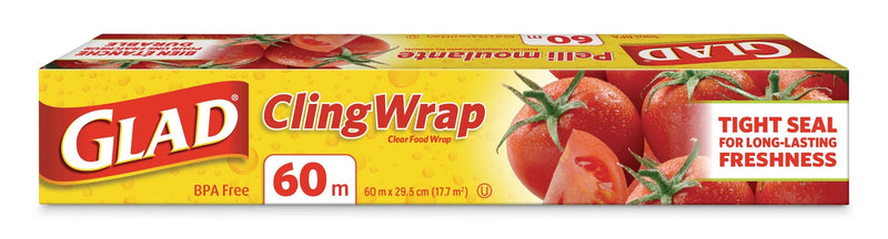 Glad Cling Plastic Wrap, 196-ft, BPA-Free with Superior Seal for Freshness U4