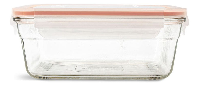 Glasslock Rectangular Glass Food Storage Container with Leakproof Lid, 1.7-L L1