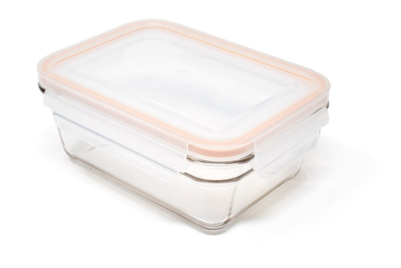 Glasslock Rectangular Glass Food Storage Container with Leakproof Lid, 970-mL N9