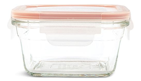 Glasslock Square Glass Food Storage Container with Leakproof Lid, 405-mL G7