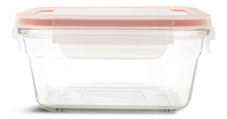 Glasslock Square Glass Leakproof Food Storage Container with Lid, 900-mL W2