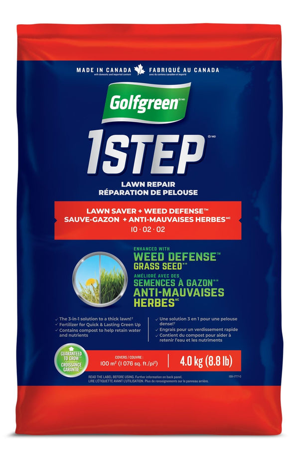 Golfgreen 1-Step Lawn Saver + Weed Defense 10-02-02 Grass Seed, 4-kg P8