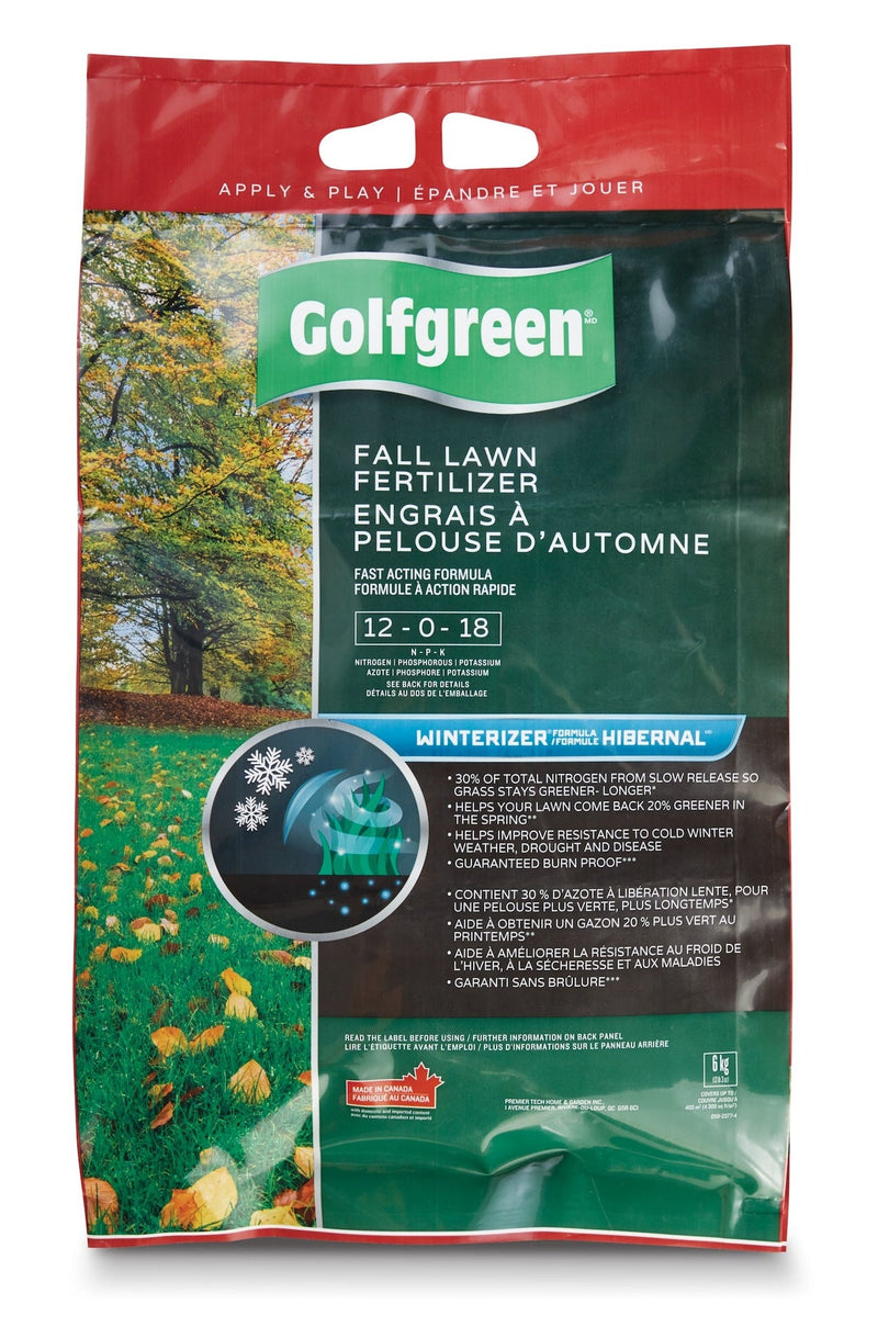 Golfgreen Fall Lawn Fertilizer, 12-0-18, 6-kg X8