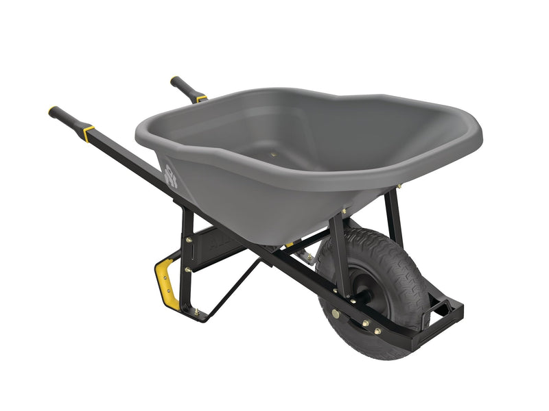 Gorilla Pro Grade Heavy Duty Poly Tub Wheelbarrow, Poly/Plastic Tray, 6-cu-ft U7