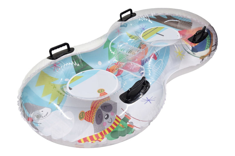Gracious Living 2-Person Duo Inflatable Winter Snow Tube O2
