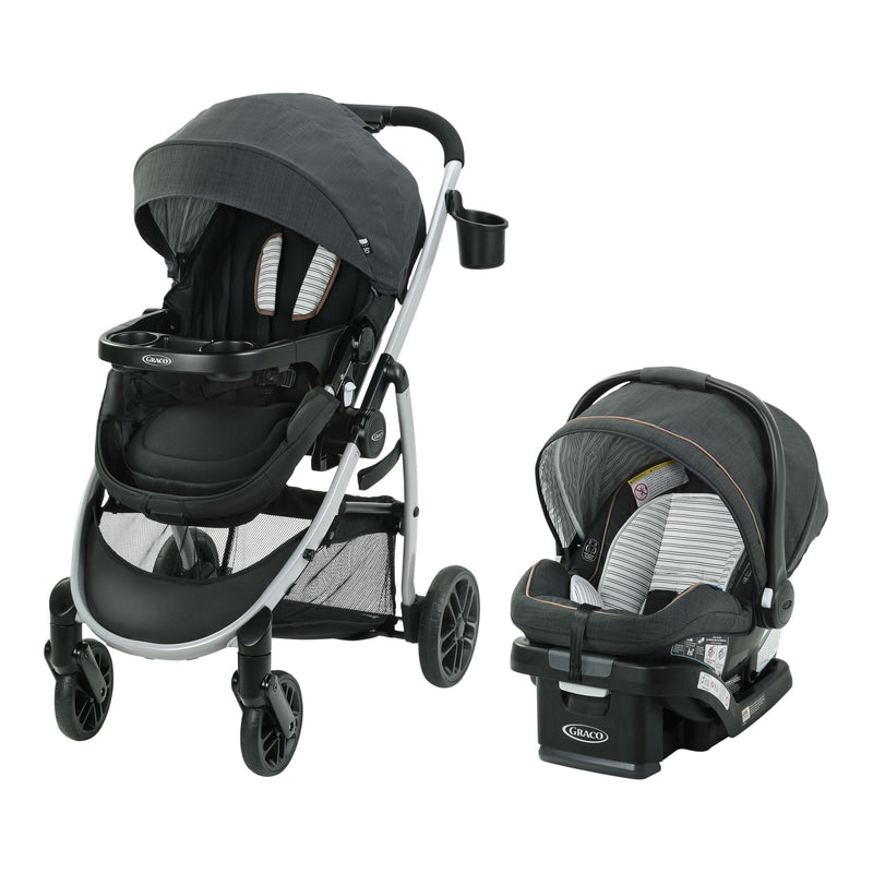 Graco Modes Pramette Travel System with SnugRide SnugLock 35 Lite DLX Infant Car Seat, Black H3