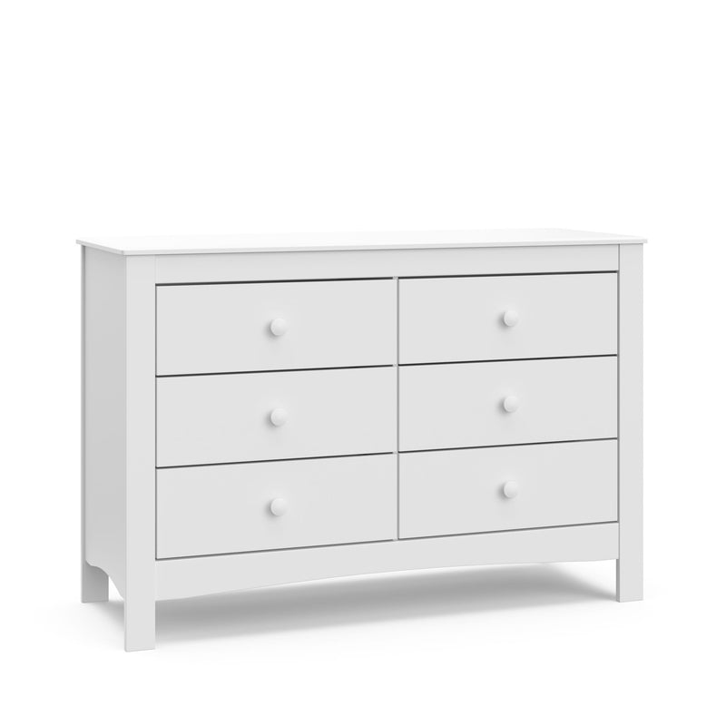 Graco Noah 6-Drawer White Interlocking Double Dresser/Chest Z9