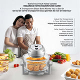 Granitestone Glass Air Fryer, Silver