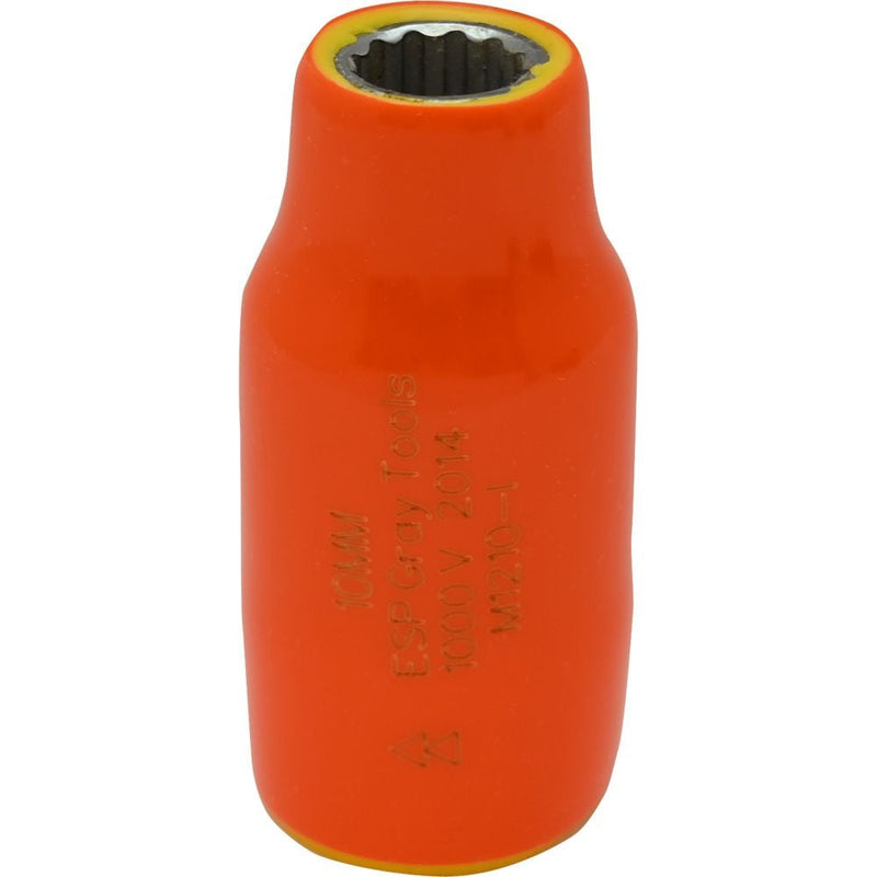 Gray Tools 1/2-in Drive Standard Length Socket, Assorted Sizes, Metric, 12 Point, 1000V Insulated B7