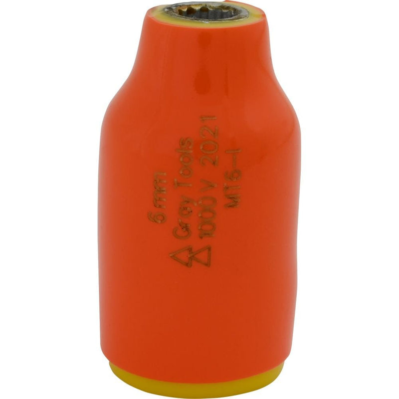 Gray Tools 3/8-in Drive Standard Length Socket, Assorted Sizes, 12 Point, 1000V Insulated D5