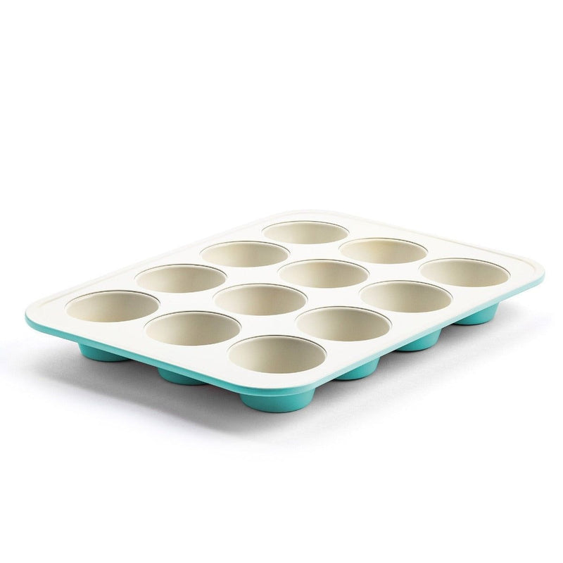 Green Pan Teal Ceramic Non-Stick Muffin Pan, 12-Cup H9