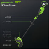 Greenworks 60V Snow Shovel with Directional Vanes, 12-in (Tool Only)