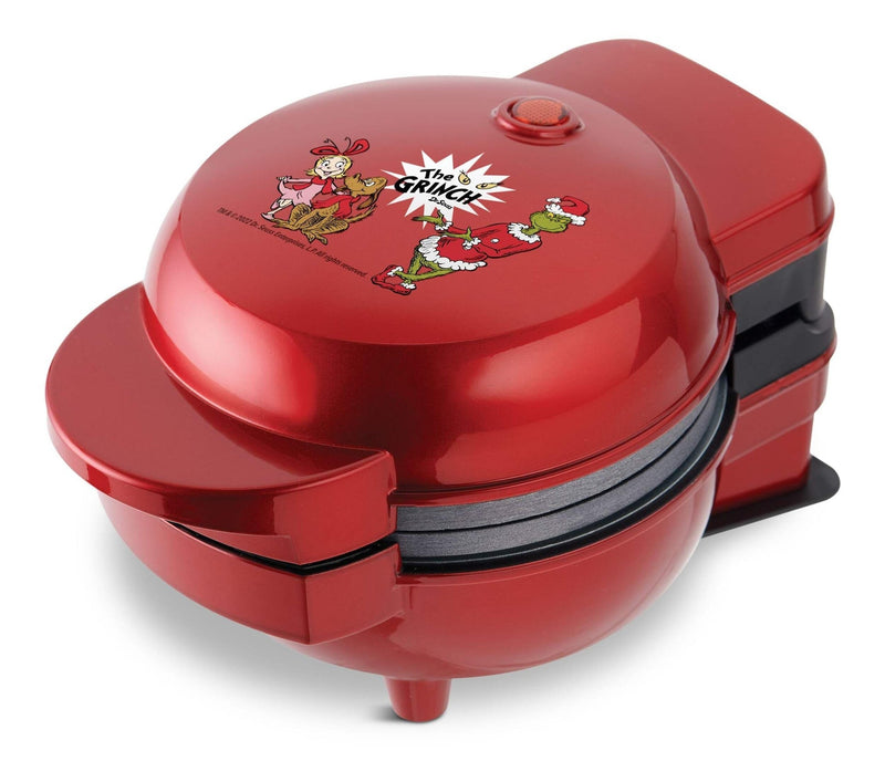 Grinch Non-Stick Mini Waffle Maker and Griddle, 6 Interchangeable Plates, Non-Stick, Red. Q6