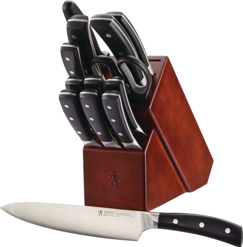 Henckels Balanced Forged Steel Knife Block Set, Ergonomic Grip, 14-pc B3