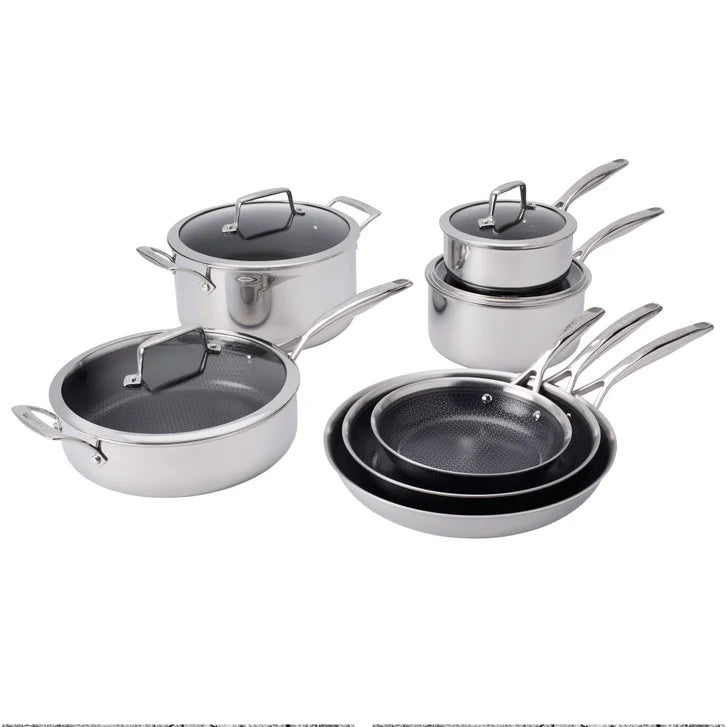 HENCKELS Paradigm Hybrid Ceramic Non-Stick Tri-ply Clad Cookware Set, 11-piece